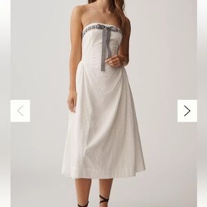 For Love & Lemons Rosie Strapless Bow Midi Dress